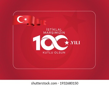 istiklal marsi yazari 100.yil. Mehmet Akif Ersoy Türk şair, yazar, akademisyen ve milletvekili. Traducción: Mehmet Akif Ersoy poeta turco, autor, académico y miembro del parlamento. 100 años. Logotipo.