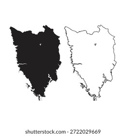 Condado de Istria Mapa de Croacia Esquema de Vector Península sólida Diseño gráfico geográfico adriático