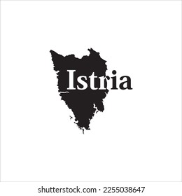 Istria Croatia map and black lettering design on white background