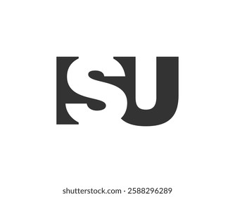 ISU logo design. Initial letter I S U bold font style for tech startups, consulting, corporate branding. Creative company name, headlines typography identity, trendy logotype. Vector illustration.