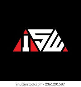 ISW triangle letter logo design with triangle shape. ISW triangle logo design monogram. ISW triangle vector logo template with red color. ISW triangular logo Simple, Elegant, and Luxurious design.