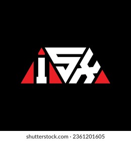 ISX triangle letter logo design with triangle shape. ISX triangle logo design monogram. ISX triangle vector logo template with red color. ISX triangular logo Simple, Elegant, and Luxurious design.