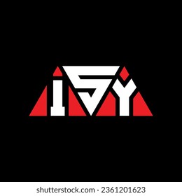 ISY triangle letter logo design with triangle shape. ISY triangle logo design monogram. ISY triangle vector logo template with red color. ISY triangular logo Simple, Elegant, and Luxurious design.