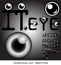 IT.EYE Font concept. monster eye. font.
