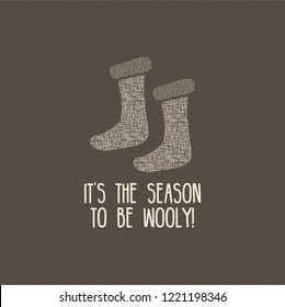 It' the Season Poster Woolen Socks