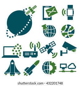 it, technology icon set