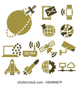 it, technology icon set