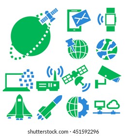 it, technology icon set