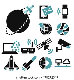it, technology icon set