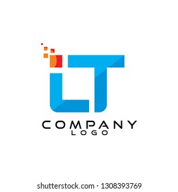 it, ti, ilt, lt, tl letter tech, ict and it logo design vector