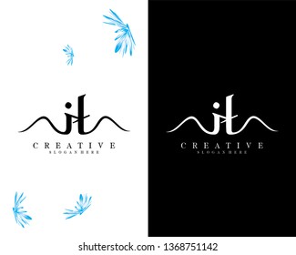 it, ti letter creative logo design vector