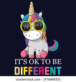 it_s ok to be different typography custom t-shirt design eps