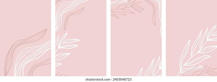 itable vector template featuring delicate floral elements on neutral pastel backgrounds. Ideal for wedding invitations, social media posts, cards, covers,Invitation, menu, table number card design. 