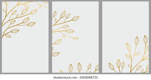 itable vector template featuring delicate floral elements on neutral pastel backgrounds. Ideal for wedding invitations, social media posts, cards, covers,Invitation, menu, table number card design. 