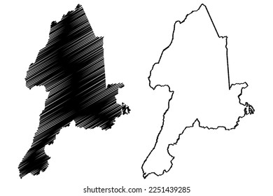 Itabuna municipality (Bahia state, Municipalities of Brazil, Federative Republic of Brazil) map vector illustration, scribble sketch Itabuna map