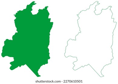 Itaguacu municipality (Espírito Santo state, Municipalities of Brazil, Federative Republic of Brazil) map vector illustration, scribble sketch Itaguaçu map