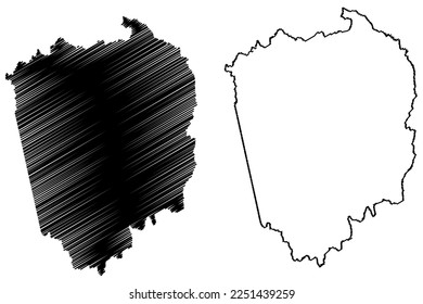 Itaju do Colonia municipality (Bahia state, Municipalities of Brazil, Federative Republic of Brazil) map vector illustration, scribble sketch Itaju do Colônia map