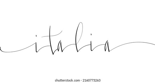 Italia Italy in Italian handwritten lettering vector illustration in script