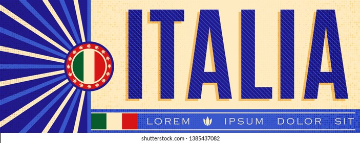 Italia Italy Patriotic Banner design, typographic vector illustration, Italian Flag colors