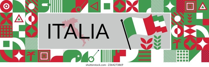 Banner del día nacional de Italia con mapa, Bandera de los emiratos árabes unidos color fondo del tema y diseño geométrico abstracto retro moderno colorido con manos o puños levantados.