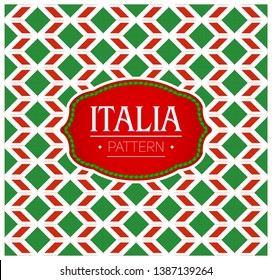 Italia Pattern, Seamless Background texture and emblem with the colors of the flag of Italy