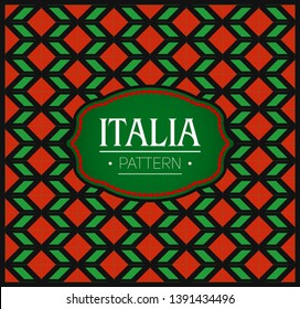 Italia Pattern, Seamless Background texture and emblem with the colors of the flag of Italy