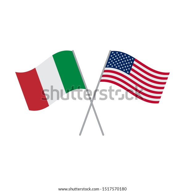 Italian American Flags Vector Isolated On Stock Vector (Royalty Free ...