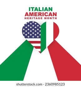 Italian American Heritage Month. Happy holiday celebrate annual in October. Vector illustration design