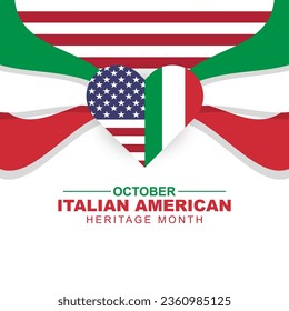 Italian American Heritage Month. Happy holiday celebrate annual in October. Vector illustration design