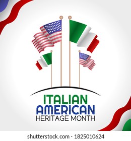 Italian American Heritage Month Vector Illustration . Suitable for greeting card poster and banner.