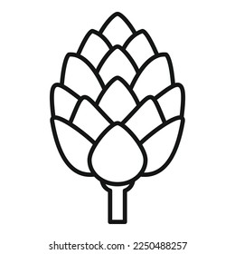 vector de contorno de ícono de alcachofa italiana. Planta de alimentos. Ensalada agrícola