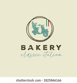 Logo vectorial de panadería italiana. Emblema de panadería de Italia