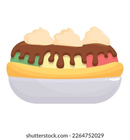 Italian banana split icon cartoon vector. Sundae food. Sweet snack