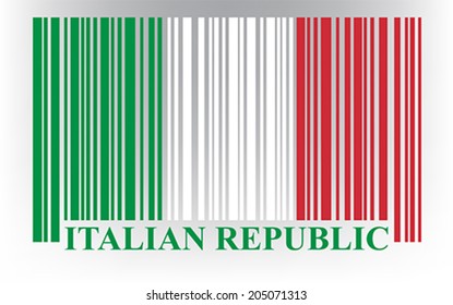 Italian barcode flag, vector