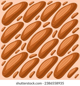 Italian bread flat vector illustration. Cute delicious baked homemade large italian bread cartoon vector illustration for graphic design and decorative element