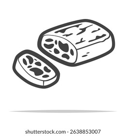 Italian bread stirato outline icon transparent vector isolated