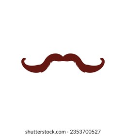 Italian or British old fashion mustache simple icon vector illustration isolated on white background. Carnival mask or photobooth element in shape of male mustache.