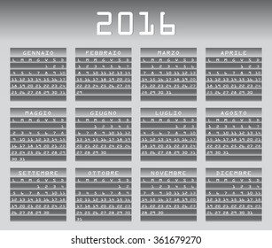Italian calendar 2016 with festivities