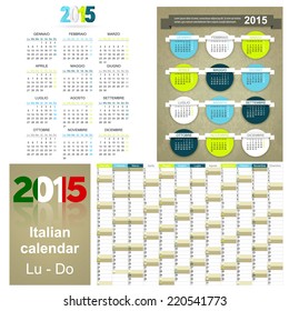 Italian calendar for year 2015, week starts on Monday