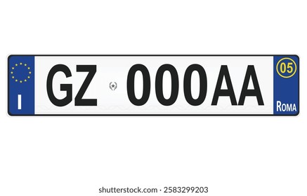 Italian car plates. vector illustration