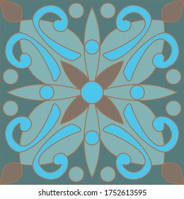 Italian ceramic tile pattern. Abstract background. Ethnic folk ornament. 