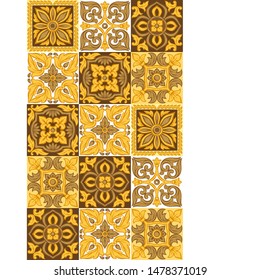 Italian ceramic tile pattern. Ethnic folk ornament. Mexican talavera, portuguese azulejo or spanish majolica.