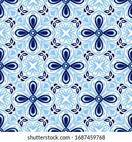 Italienisches Keramikfliesenmuster. mediterrane Porzellantöpfe. Ethnische Volksverzierung. mexikanische Talavera, portugiesisches Azulejo oder spanische Majolika.