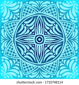 Tapa de cerámica italiana. cerámica de porcelana mediterránea. Ornamento étnico. talavera mexicana, azulejo portugués o majólica española.
