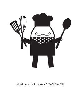 Italian chef cartoon character vector illustration