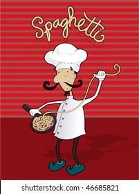 italian chef cooking pasta