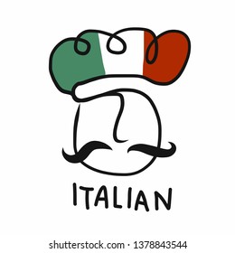Italian Chef Hand Drawing Logo 260nw 1378843544 