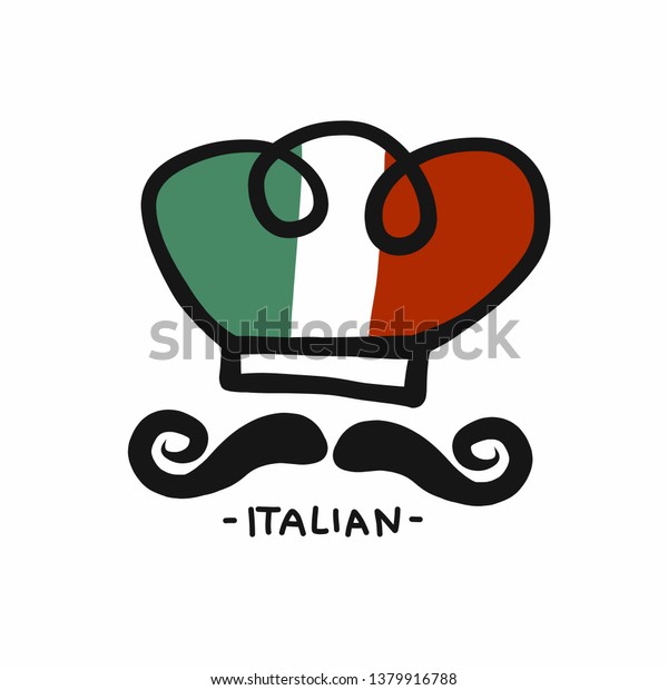 Italian Chef Hand Drawing Logo Design Stock Vector (Royalty Free ...