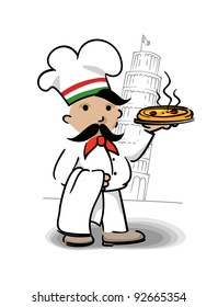 Italian chef with pizza
