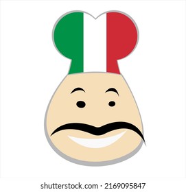 italian chef vector, italian food maker face, italian cook face